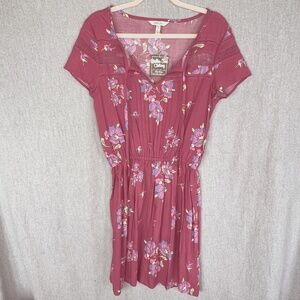 NWT Matilda Jane Knit V-Neck Floral Tuxedo Pleat Summer Dress Sz M Cottagecore